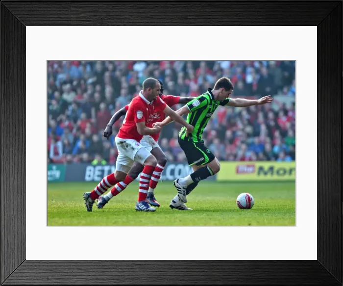 Framed Print : Brighton & Hove Albion's Sam Vokes in Action Against Nottingham Forest, March 24, 2012 Framed Print : Brighton & Hove Albion's Sam Vokes in Action Against Nottingham Forest, March 24, 2012