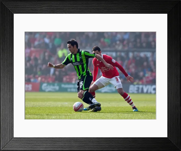 Framed Print : Brighton & Hove Albion's Vicente Faces Off Against Nottingham Forest in NPower Championship Clash, March 2012 Framed Print : Brighton & Hove Albion's Vicente Faces Off Against Nottingham Forest in NPower Championship Clash, March 2012