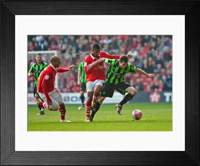 Framed Print : Ashley Barnes: In Action for Brighton & Hove Albion against Nottingham Forest, March 2012 Framed Print : Ashley Barnes: In Action for Brighton & Hove Albion against Nottingham Forest, March 2012