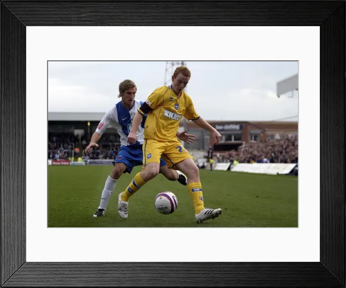 Framed Print : Intense Action: Brighton & Hove Albion vs Hartlepool United, 2007-08