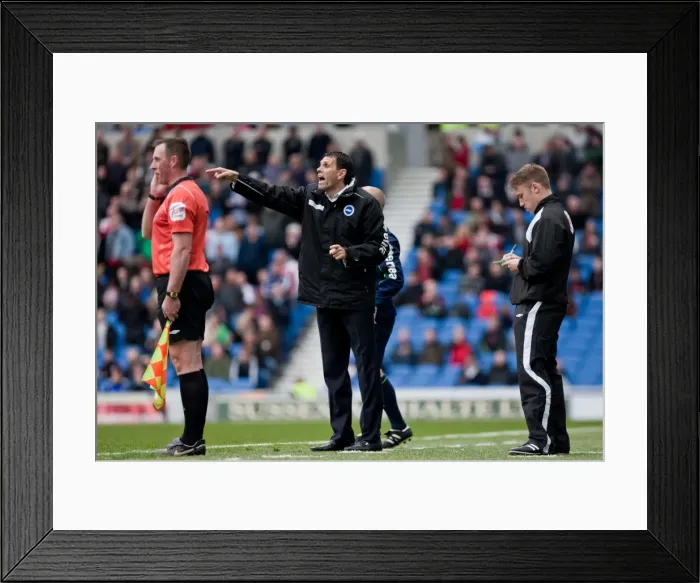 Framed Print : Gus Poyet Leads Brighton & Hove Albion in Npower Championship Clash Against Middlesbrough, March 2012 Framed Print : Gus Poyet Leads Brighton & Hove Albion in Npower Championship Clash Against Middlesbrough, March 2012