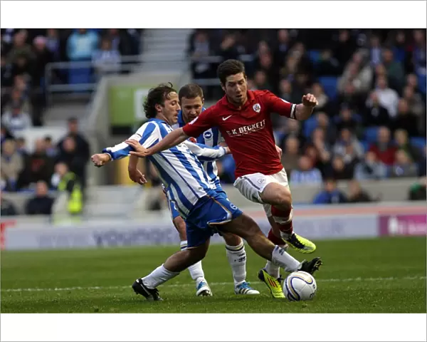 Brighton v Barnsley nPower Championship - Mauricio Taricco challenges