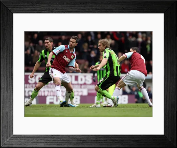 Framed Print : Brighton's Craig Mackail-Smith Narrowly Misses Goal Against Burnley, Npower Championship 2012
