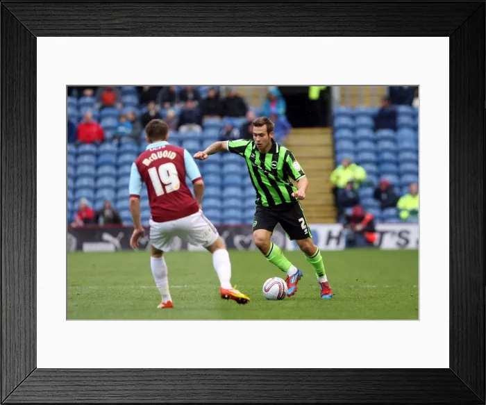 Framed Print : Brighton & Hove Albion's Joe Mattock in Action Against Burnley - Championship Clash at Turf Moor (April 6, 2012)