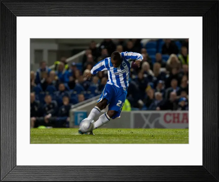 Framed Print : Brighton & Hove Albion's Kazenga LuaLua Scores at Amex Stadium against Reading (April 10, 2012) Framed Print : Brighton & Hove Albion's Kazenga LuaLua Scores at Amex Stadium against Reading (April 10, 2012)