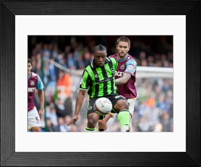 Framed Print : Kazenga LuaLua of Brighton & Hove Albion in Action Against West Ham United, Npower Championship, 14th April 2012 Framed Print : Kazenga LuaLua of Brighton & Hove Albion in Action Against West Ham United, Npower Championship, 14th April 2012