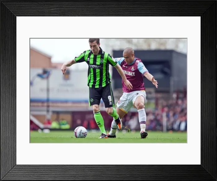 Framed Print : Brighton & Hove Albion's Ashley Barnes in Action during the Intense Championship Clash against West Ham United at Upton Park (April 14, 2012) Framed Print : Brighton & Hove Albion's Ashley Barnes in Action during the Intense Championship Clash against West Ham United at Upton Park (April 14, 2012)