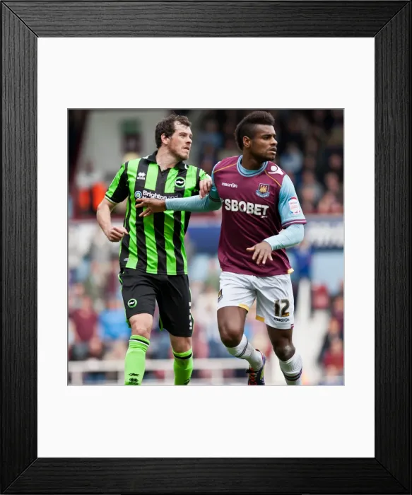 Framed Print : Ricardo Vaz Te and Gordon Greer Clash in Intense Championship Match: West Ham United vs. Brighton & Hove Albion (April 14, 2012) Framed Print : Ricardo Vaz Te and Gordon Greer Clash in Intense Championship Match: West Ham United vs. Brighton & Hove Albion (April 14, 2012)