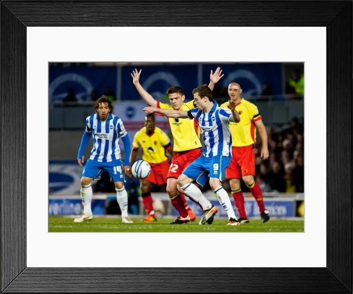 Framed Print : Ashley Barnes in Action: Brighton & Hove Albion vs. Watford, Npower Championship, April 17, 2012 Framed Print : Ashley Barnes in Action: Brighton & Hove Albion vs. Watford, Npower Championship, April 17, 2012