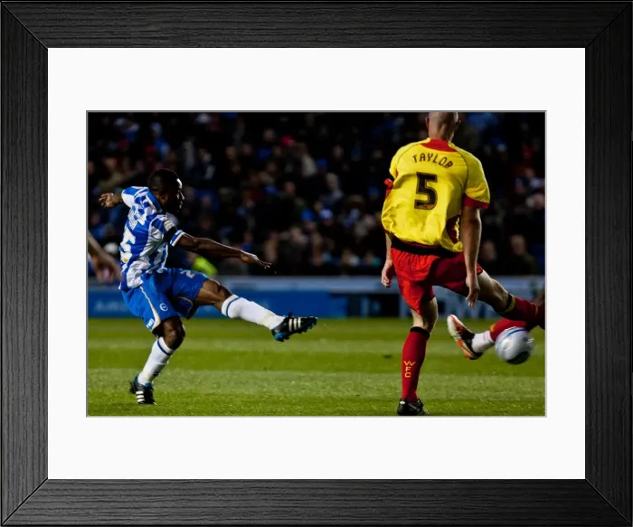 Framed Print : Kazenga LuaLua's Shot: Brighton & Hove Albion vs. Watford, Npower Championship, April 17, 2012 Framed Print : Kazenga LuaLua's Shot: Brighton & Hove Albion vs. Watford, Npower Championship, April 17, 2012