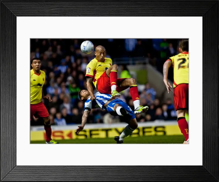 Framed Print : Intense Moment: Liam Bridcutt Tackles Chris Iwelumo in Brighton & Hove Albion vs. Watford (April 17, 2012) Framed Print : Intense Moment: Liam Bridcutt Tackles Chris Iwelumo in Brighton & Hove Albion vs. Watford (April 17, 2012)