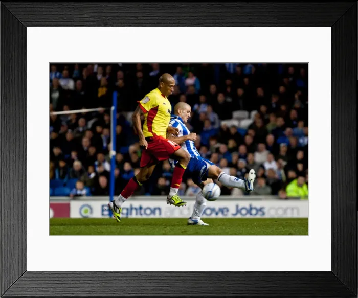 Framed Print : Intense Moment: Adam El-Abd vs Chris Iwelumo, Brighton & Hove Albion vs Watford, April 17, 2012 Framed Print : Intense Moment: Adam El-Abd vs Chris Iwelumo, Brighton & Hove Albion vs Watford, April 17, 2012