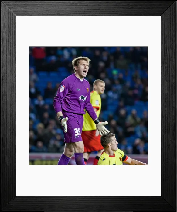 Framed Print : Focused Kuszczak in Action: Brighton & Hove Albion vs. Watford (17-04-2012) Framed Print : Focused Kuszczak in Action: Brighton & Hove Albion vs. Watford (17-04-2012)