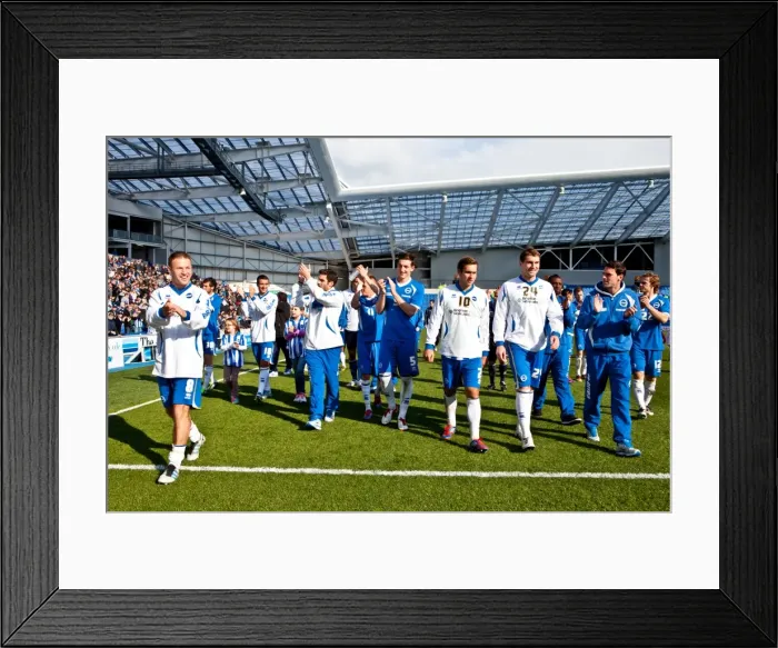 Framed Print : Brighton & Hove Albion's Promotion Celebration: Lap of Honor vs. Birmingham City (April 21, 2012)