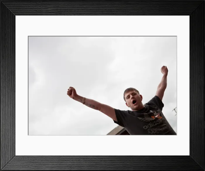 Framed Print : Brighton & Hove Albion Fans in Action at Barnsley's Oakwell Stadium, Npower Championship, 28th April 2012 Framed Print : Brighton & Hove Albion Fans in Action at Barnsley's Oakwell Stadium, Npower Championship, 28th April 2012