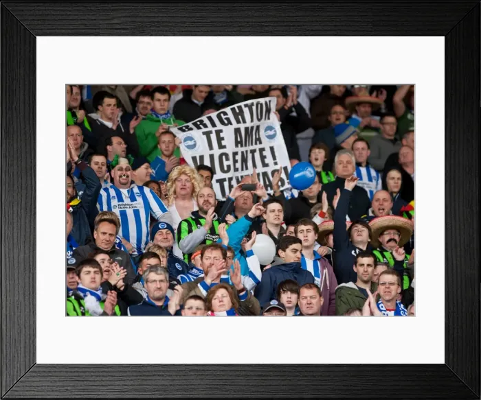 Framed Print : Brighton & Hove Albion Fans Passionate Support at Barnsley's Oakwell Stadium, Npower Championship, 28th April 2012 Framed Print : Brighton & Hove Albion Fans Passionate Support at Barnsley's Oakwell Stadium, Npower Championship, 28th April 2012