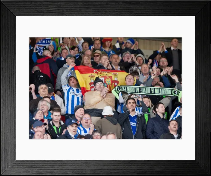 Framed Print : Brighton & Hove Albion Fans Unwavering Support at Oakwell Stadium, Npower Championship, April 2012 Framed Print : Brighton & Hove Albion Fans Unwavering Support at Oakwell Stadium, Npower Championship, April 2012