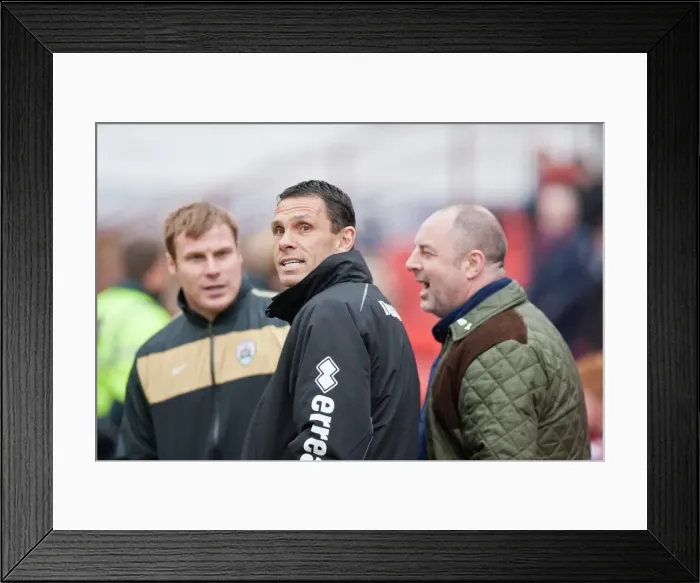 Framed Print : Gus Poyet and Keith Hill Clash: Barnsley vs. Brighton & Hove Albion, 2012 Npower Championship