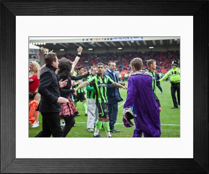 Framed Print : Brighton & Hove Albion: Liam Bridcutt Celebrates with Fans After Securing Promotion vs Barnsley (April 28, 2012) Framed Print : Brighton & Hove Albion: Liam Bridcutt Celebrates with Fans After Securing Promotion vs Barnsley (April 28, 2012)
