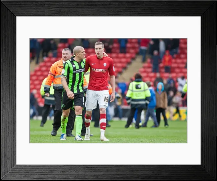 Framed Print : Brighton & Hove Albion: El-Abd and McNulty in Action against Barnsley (April 28, 2012) Framed Print : Brighton & Hove Albion: El-Abd and McNulty in Action against Barnsley (April 28, 2012)