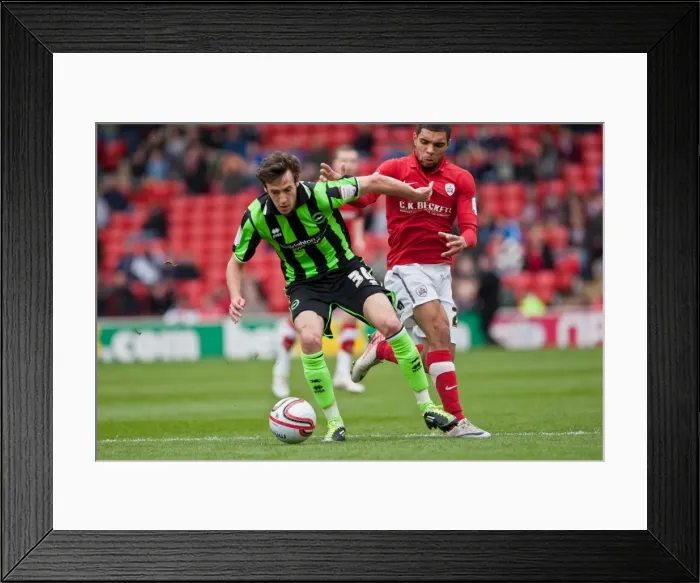 Framed Print : Brighton & Hove Albion's Will Buckley in Action at Barnsley's Oakwell Stadium, Npower Championship, 28th April 2012