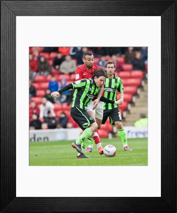 Framed Print : Gai Assulin vs. Craig Davies: Intense Moment in the Npower Championship Clash between Barnsley and Brighton & Hove Albion (April 28, 2012) Framed Print : Gai Assulin vs. Craig Davies: Intense Moment in the Npower Championship Clash between Barnsley and Brighton & Hove Albion (April 28, 2012)
