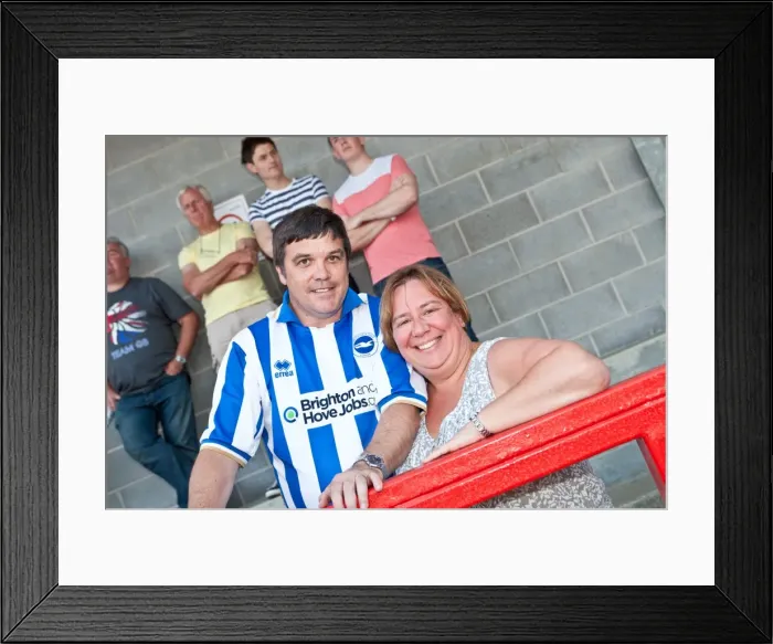 Framed Print : Brighton & Hove Albion FC: Pre-season Away Days 2012-13 - Fans in Action & Crowd Shots Framed Print : Brighton & Hove Albion FC: Pre-season Away Days 2012-13 - Fans in Action & Crowd Shots