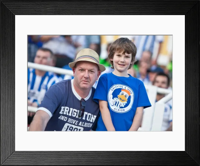 Framed Print : Brighton and Hove Albion FC: Away Days 2012-13 - Fans in Action on the Seafront Framed Print : Brighton and Hove Albion FC: Away Days 2012-13 - Fans in Action on the Seafront