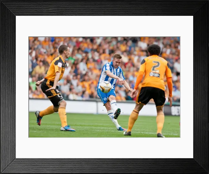 Framed Print : Craig Noone shoots Hull City Brighton HA 120818 Framed Print : Craig Noone shoots Hull City Brighton HA 120818