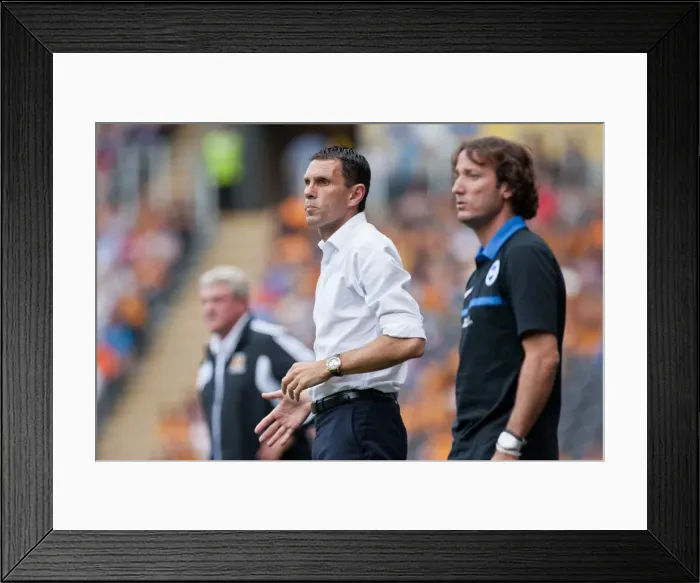 Framed Print : Gus Poyet Leads Brighton & Hove Albion in Npower Championship Clash against Hull City, August 2012 Framed Print : Gus Poyet Leads Brighton & Hove Albion in Npower Championship Clash against Hull City, August 2012