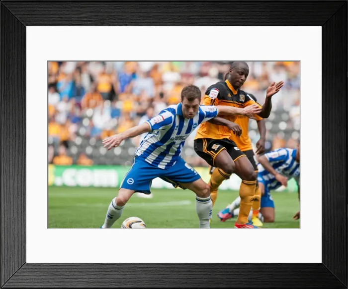 Framed Print : Ashley Barnes in action Hull City Brighton HA 120818 Framed Print : Ashley Barnes in action Hull City Brighton HA 120818