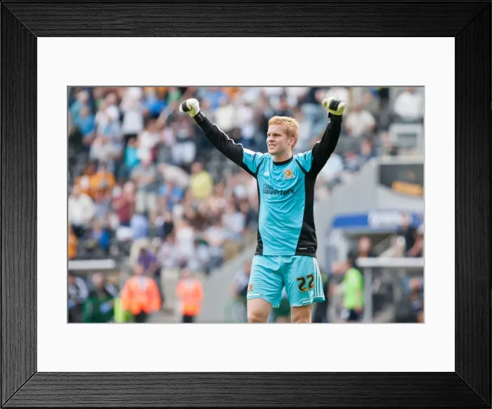 Framed Print : Ben Amos celebrates Hull City goal Hull City Brighton HA 120818 Framed Print : Ben Amos celebrates Hull City goal Hull City Brighton HA 120818