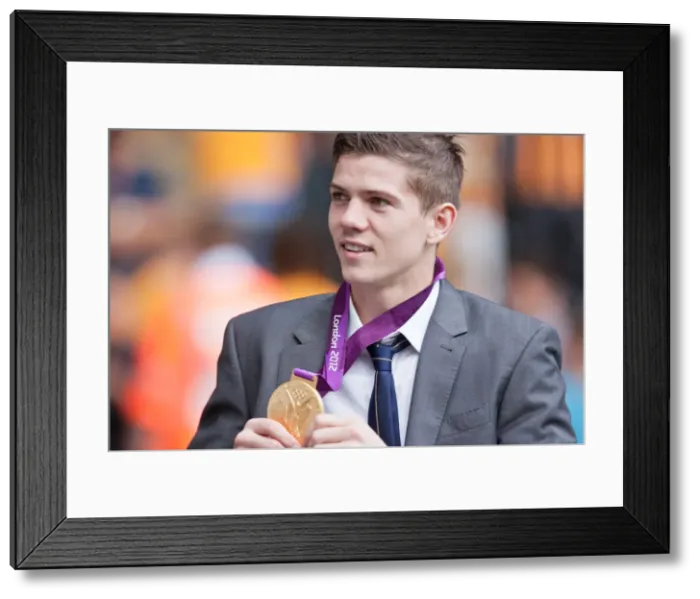 Framed Print : Luke Campbell parading his olympic gold medal Hull City Brighton HA 120818 Framed Print : Luke Campbell parading his olympic gold medal Hull City Brighton HA 120818