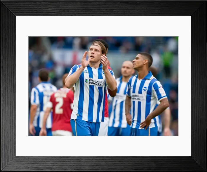 Framed Print : Craig Mackail-Smith Celebrates Goal and Applauds Fans: Brighton & Hove Albion vs Barnsley, August 25, 2012 Framed Print : Craig Mackail-Smith Celebrates Goal and Applauds Fans: Brighton & Hove Albion vs Barnsley, August 25, 2012