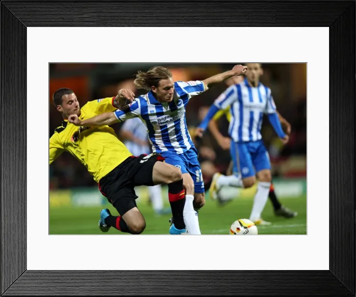 Framed Print : Craig Mackail-Smith Fouls and Penalty at Watford vs. Brighton & Hove Albion (September 18, 2012) Framed Print : Craig Mackail-Smith Fouls and Penalty at Watford vs. Brighton & Hove Albion (September 18, 2012)