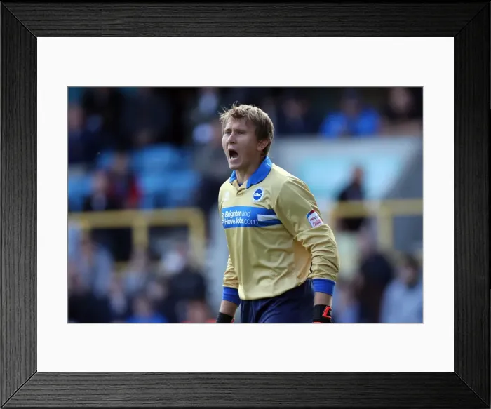 Framed Print : Formidable Tomasz Kuszczak: Brighton and Hove Albion FC's Unyielding Guardian