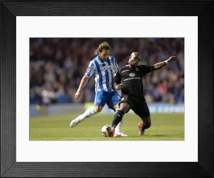 Framed Print : Clash of the Titans: Inigo Calderon vs. Leroy Lita in Brighton & Hove Albion vs. Birmingham City, Npower Championship, September 29, 2012 Framed Print : Clash of the Titans: Inigo Calderon vs. Leroy Lita in Brighton & Hove Albion vs. Birmingham City, Npower Championship, September 29, 2012