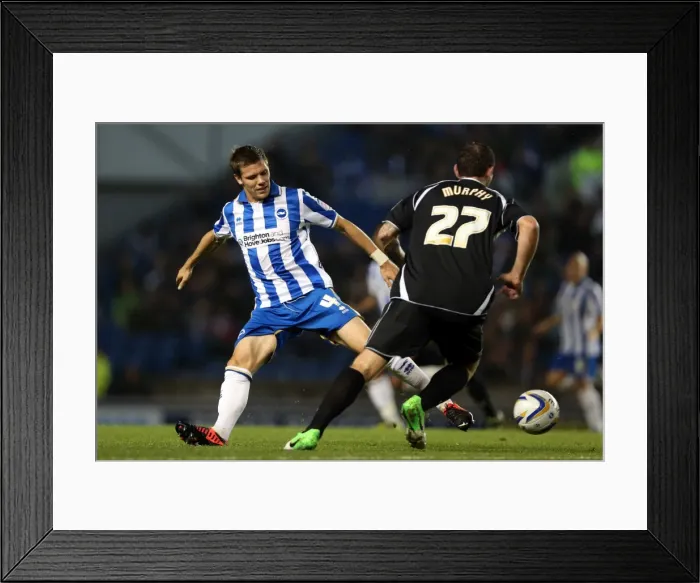 Framed Print : Dean Hammond Tackles Daryl Murphy in Intense Championship Clash between Brighton & Hove Albion and Ipswich Town (October 2012) Framed Print : Dean Hammond Tackles Daryl Murphy in Intense Championship Clash between Brighton & Hove Albion and Ipswich Town (October 2012)