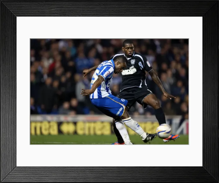 Framed Print : Brighton & Hove Albion's Kazenga LuaLua Shoots Against Ipswich Town, October 2012 Framed Print : Brighton & Hove Albion's Kazenga LuaLua Shoots Against Ipswich Town, October 2012