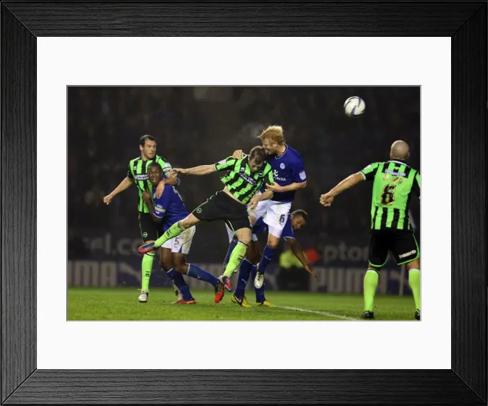 Framed Print : Ashley Barnes Heads Over the Bar: Brighton & Hove Albion vs. Burnley, Championship Clash at Leicester City (October 23, 2012) Framed Print : Ashley Barnes Heads Over the Bar: Brighton & Hove Albion vs. Burnley, Championship Clash at Leicester City (October 23, 2012)