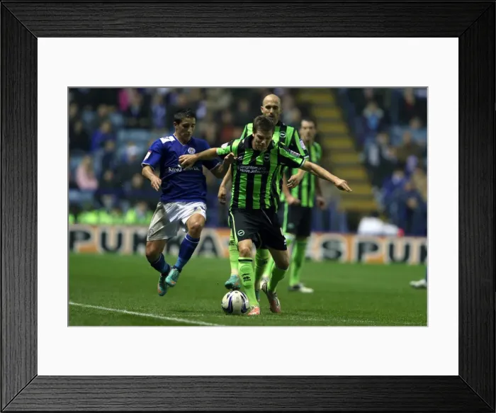 Framed Print : Dean Hammond: In Action for Brighton & Hove Albion Against Leicester City, Npower Championship (October 23, 2012)