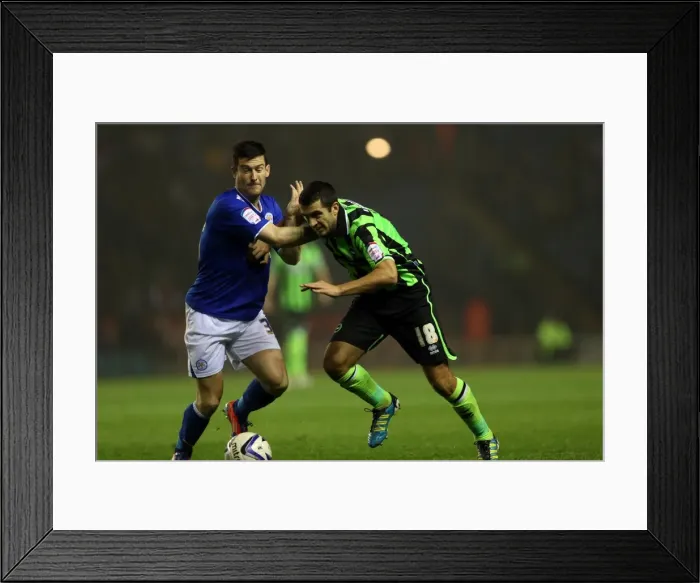 Framed Print : Gary Dicker in Intense Possession Battle: Brighton & Hove Albion vs. Burnley, Npower Championship, October 2012 Framed Print : Gary Dicker in Intense Possession Battle: Brighton & Hove Albion vs. Burnley, Npower Championship, October 2012
