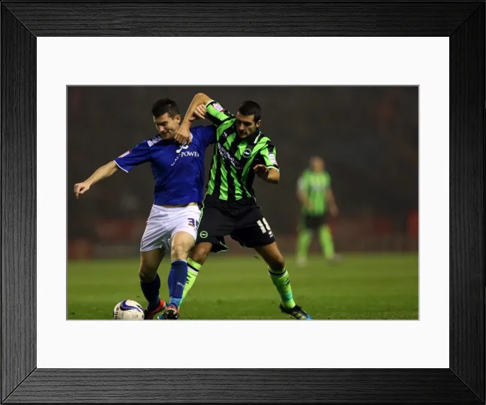 Framed Print : Gary Dicker in a Championship Battle for Possession: Brighton & Hove Albion vs. Burnley (2012) Framed Print : Gary Dicker in a Championship Battle for Possession: Brighton & Hove Albion vs. Burnley (2012)
