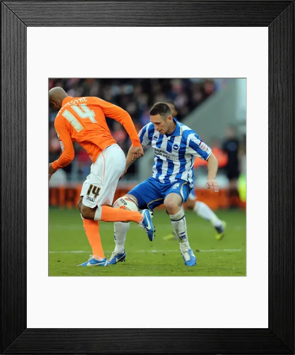 Framed Print : Brighton & Hove Albion's Andrew Crofts in Action against Blackpool, Championship Clash at Bloomfield Road, October 27, 2012 Framed Print : Brighton & Hove Albion's Andrew Crofts in Action against Blackpool, Championship Clash at Bloomfield Road, October 27, 2012