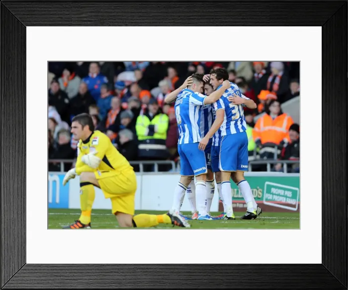 Framed Print : Brighton & Hove Albion's Ashley Barnes Scores First Goal: 1-0 Lead over Blackpool (October 27, 2012) Framed Print : Brighton & Hove Albion's Ashley Barnes Scores First Goal: 1-0 Lead over Blackpool (October 27, 2012)
