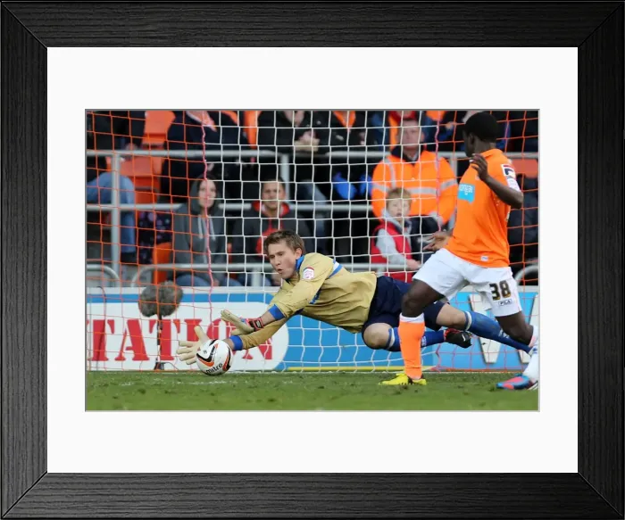 Framed Print : Brighton & Hove Albion's Tomasz Kuszczak Saves Shot vs. Blackpool, October 27, 2012 Framed Print : Brighton & Hove Albion's Tomasz Kuszczak Saves Shot vs. Blackpool, October 27, 2012