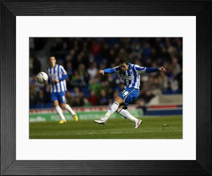 Framed Print : Wayne Bridge Shoots at Amex Stadium: Brighton & Hove Albion vs. Peterborough United, November 6, 2012 Framed Print : Wayne Bridge Shoots at Amex Stadium: Brighton & Hove Albion vs. Peterborough United, November 6, 2012