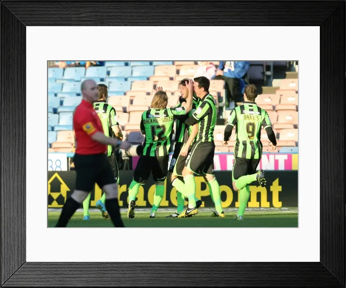 Framed Print : Brighton's Will Buckley Scores the First Goal in Their 2-1 Win Over Wolves in the Npower Championship (November 12, 2012)