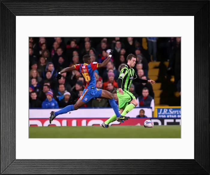 Framed Print : Ashley Barnes Charges Forward: Brighton & Hove Albion vs Crystal Palace, Npower Championship (Dec 1, 2012)