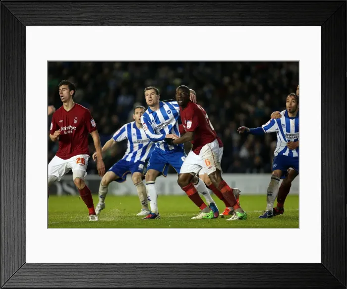 Framed Print : Battling for Space: Ashley Barnes in Action for Brighton & Hove Albion vs. Nottingham Forest (December 15, 2012) Framed Print : Battling for Space: Ashley Barnes in Action for Brighton & Hove Albion vs. Nottingham Forest (December 15, 2012)